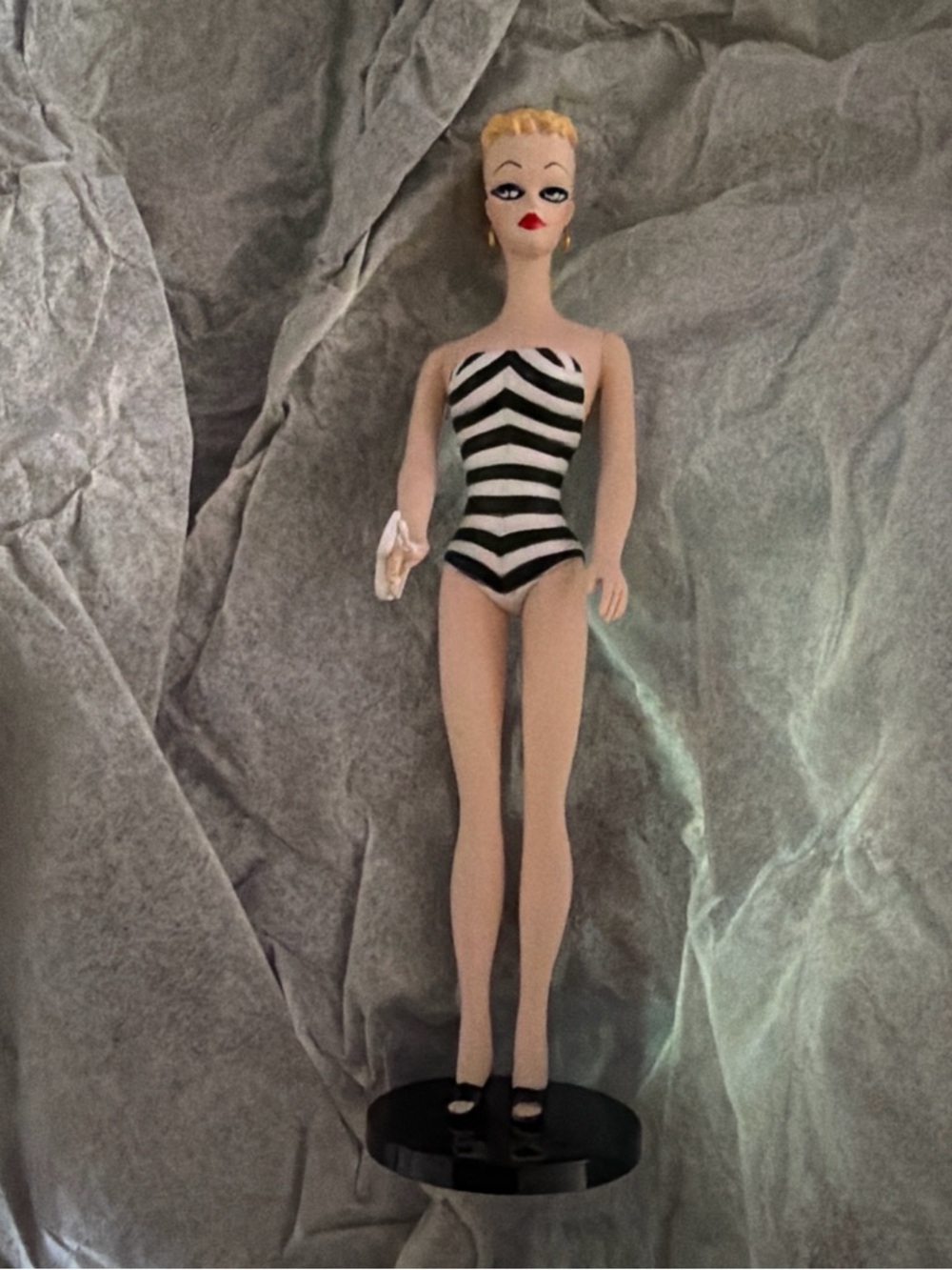 Barbie Black and White Striped Swimsuit Doll